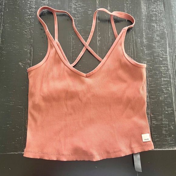 Vuori Rib Crop Top in Terracotta Small - Picture 3 of 4